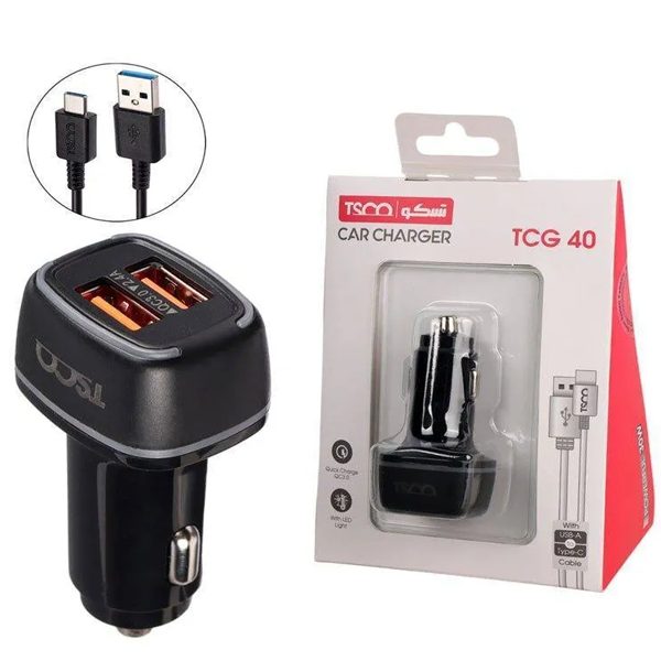 65565645555151 شارژر فندکی تسکو مدل TCG 40 18W به همراه کابل Type-C - Image 1