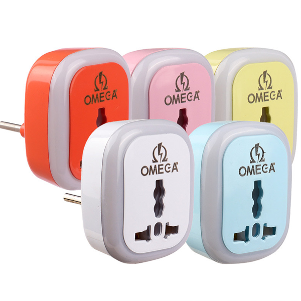 6561155 تبدیل برق 3 به 2 برق با کیفیت امگا مدل رنگی لایت دار - Image 1