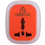 تبدیل برق 3 به 2 برق با کیفیت امگا مدل رنگی لایت دار - Image 2