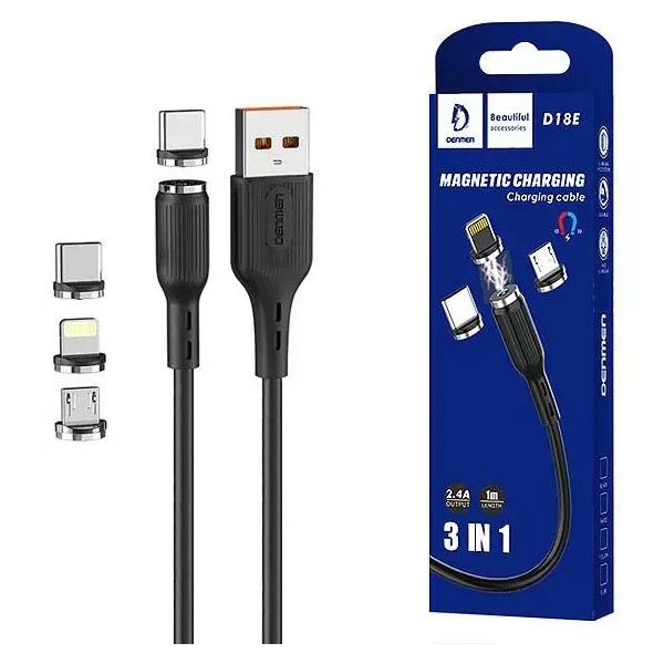475747774 کابل شارژر مگنتی سه سر VDENMENV مدل D18E - Image 1
