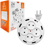 رابط برق 4 خانه سیم جمع شو امگا 5 متری